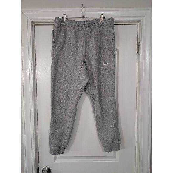 Nike Fleece Sweatpants size large gray joggers lounge‎ reinforced knee basics - Picture 1 of 8